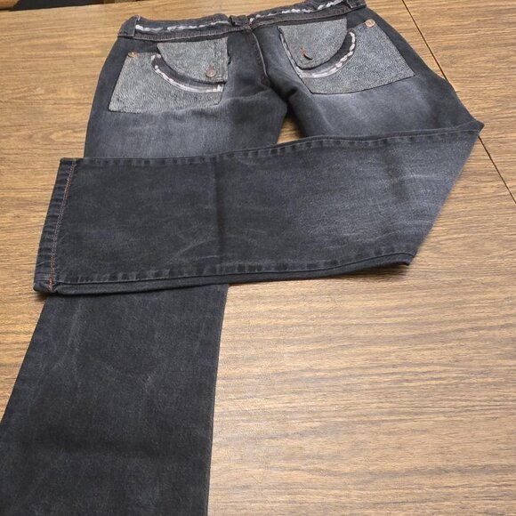 KLEPTON Basic Clothes Unisex Vintage Boot Leg Jeans w/Accent Pockets - Black - Picture 6 of 15